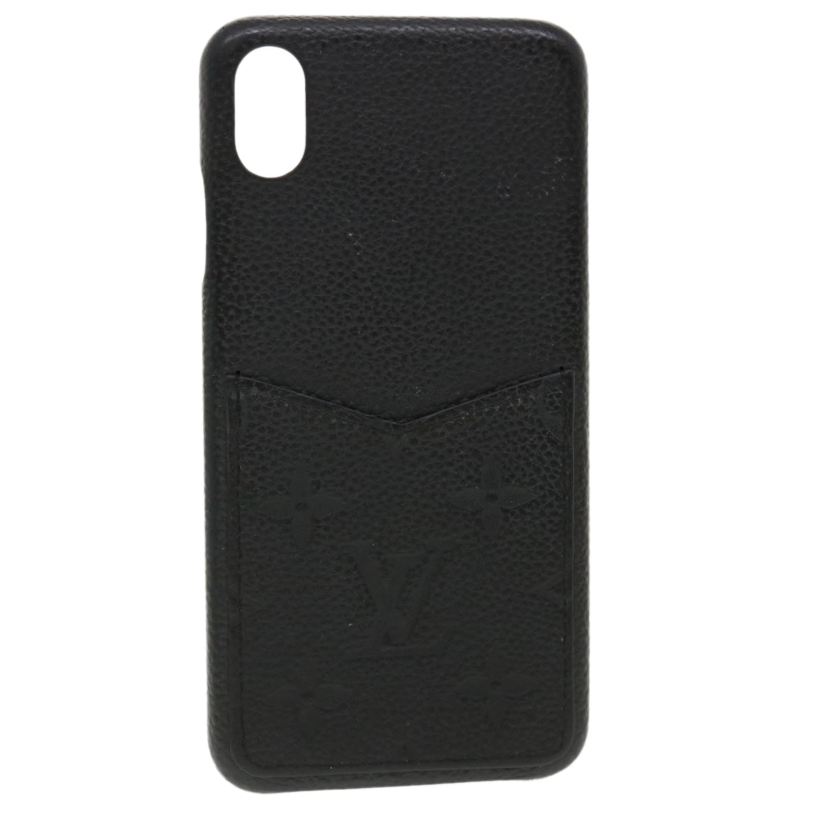 LOUIS VUITTON Monogram Empreinte Bumper Xs MAX iPhone Case Black LV Auth tb493