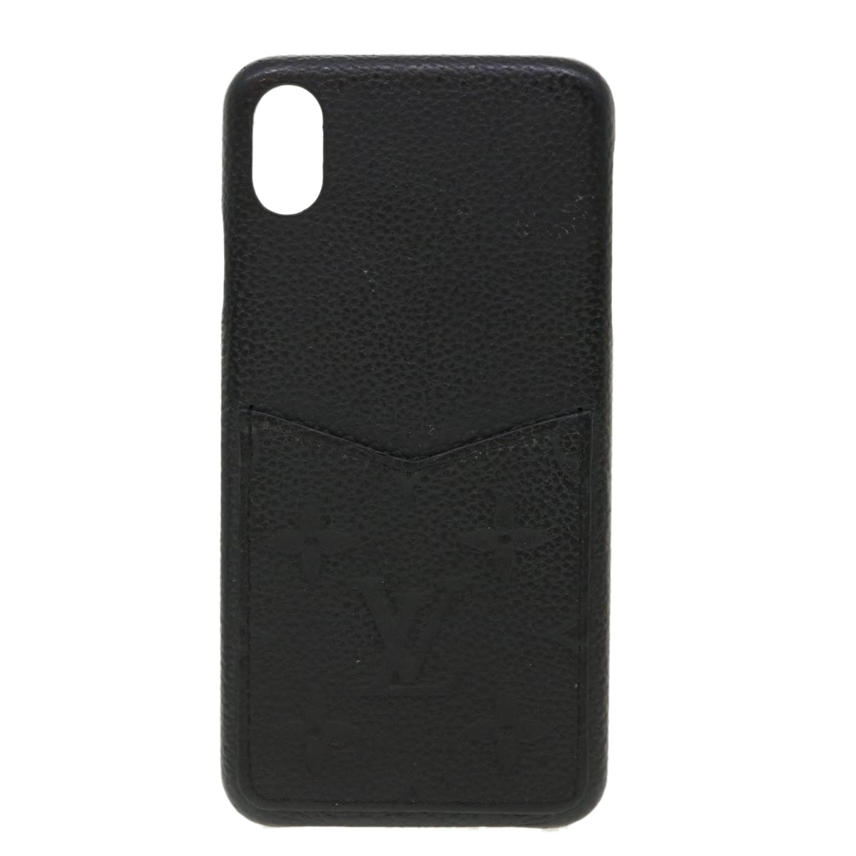 LOUIS VUITTON Monogram Empreinte Bumper Xs MAX iPhone Case Black LV Auth tb493