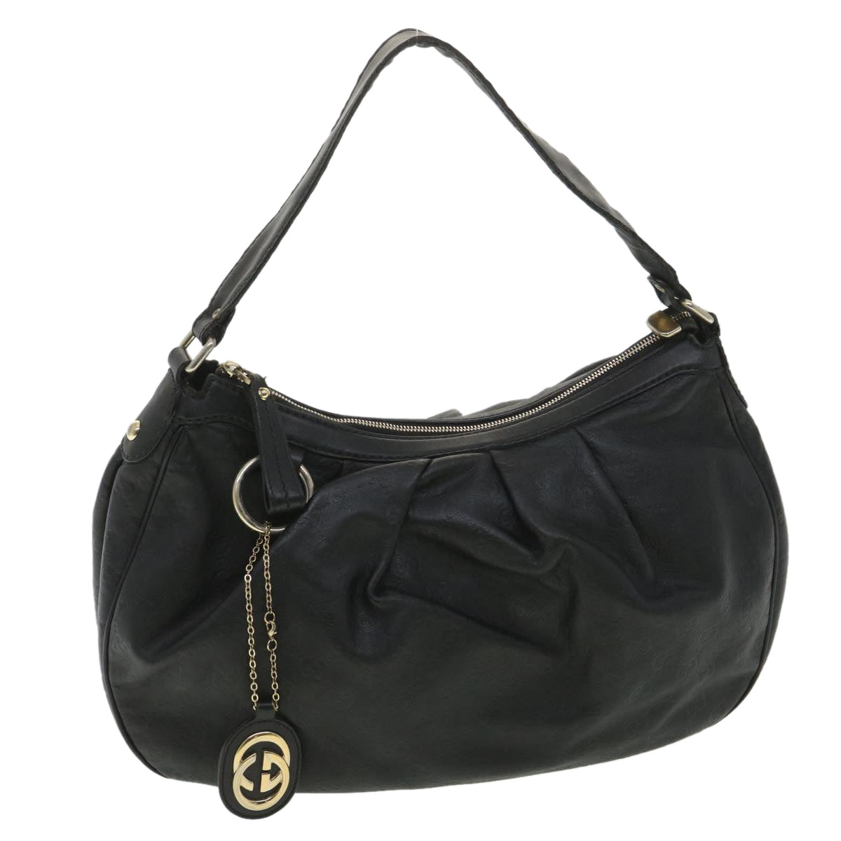 GUCCI Guccissima Shoulder Bag Black 232955 Auth tb522