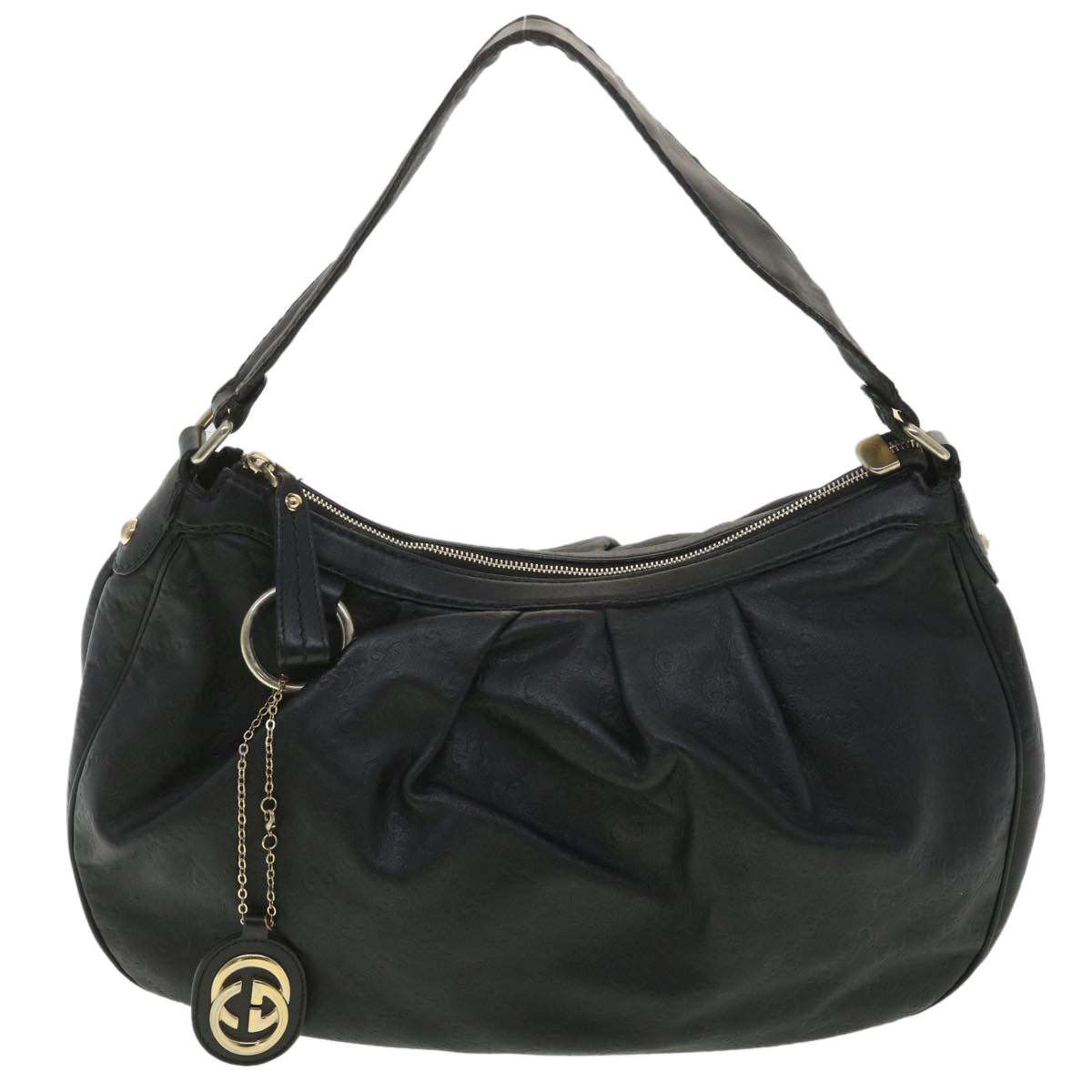 GUCCI Guccissima Shoulder Bag Black 232955 Auth tb522