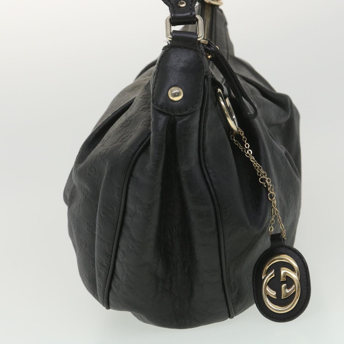 GUCCI Guccissima Shoulder Bag Black 232955 Auth tb522