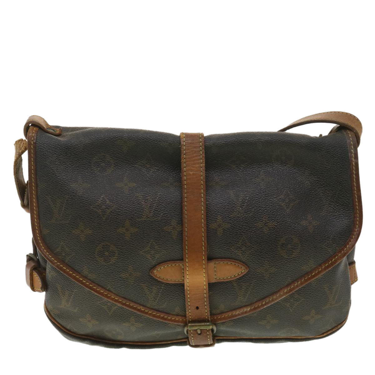 LOUIS VUITTON Monogram Saumur 30 Shoulder Bag M42256 LV Auth tb559