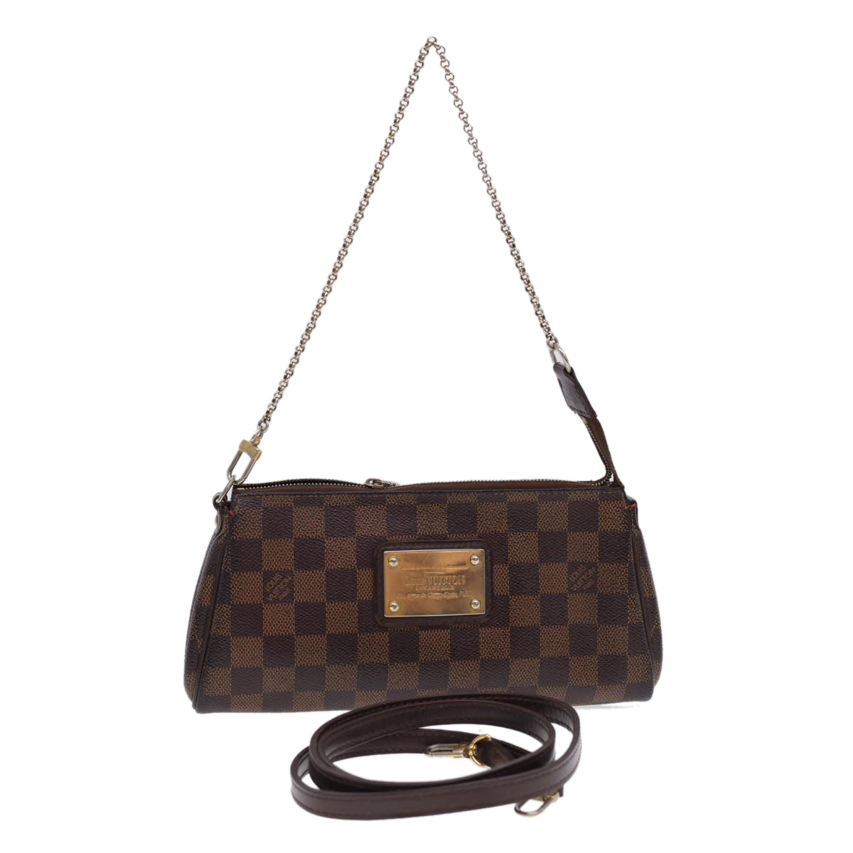 LOUIS VUITTON Damier Ebene Eva Shoulder Bag 2way N55213 LV Auth tb606