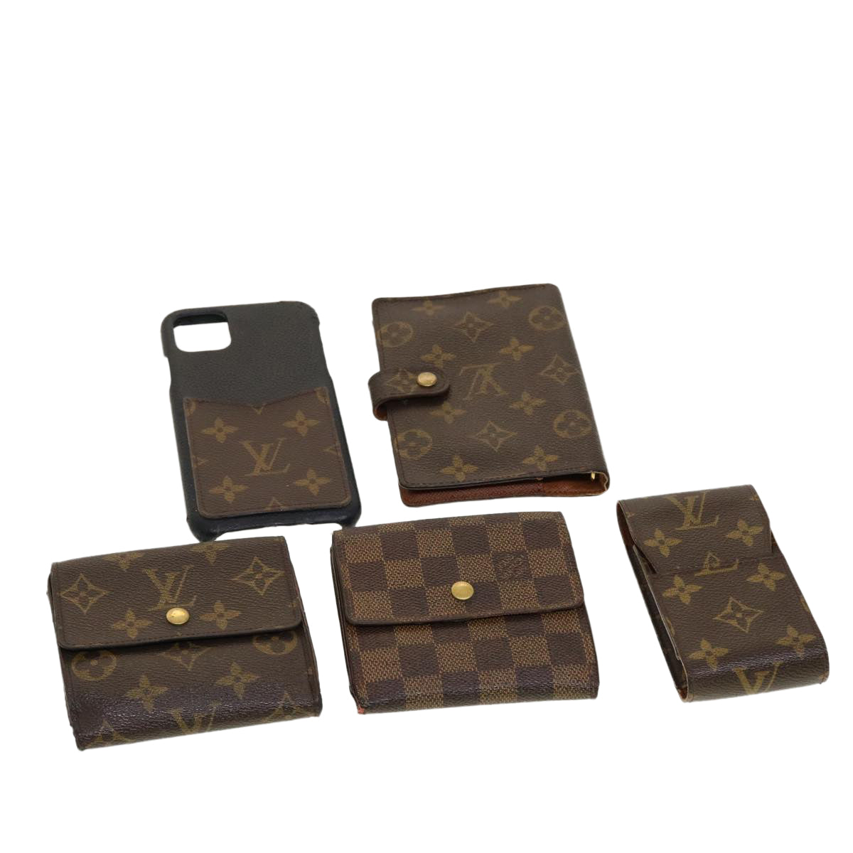 LOUIS VUITTON Monogram Day Planner Cover iPhone Case Wallet 5Set LV Auth tb633