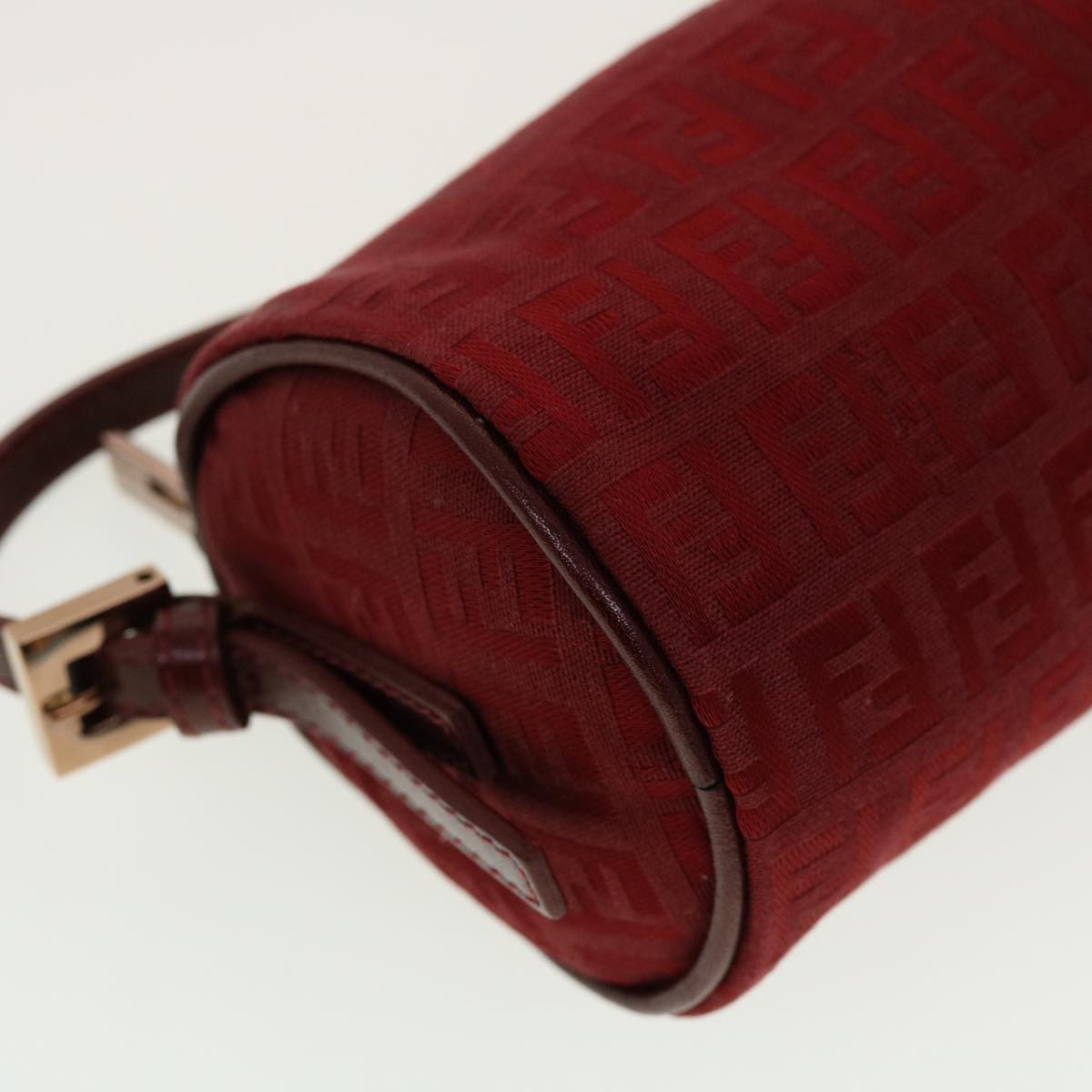 FENDI Zucchino Canvas Pouch Red Auth tb640