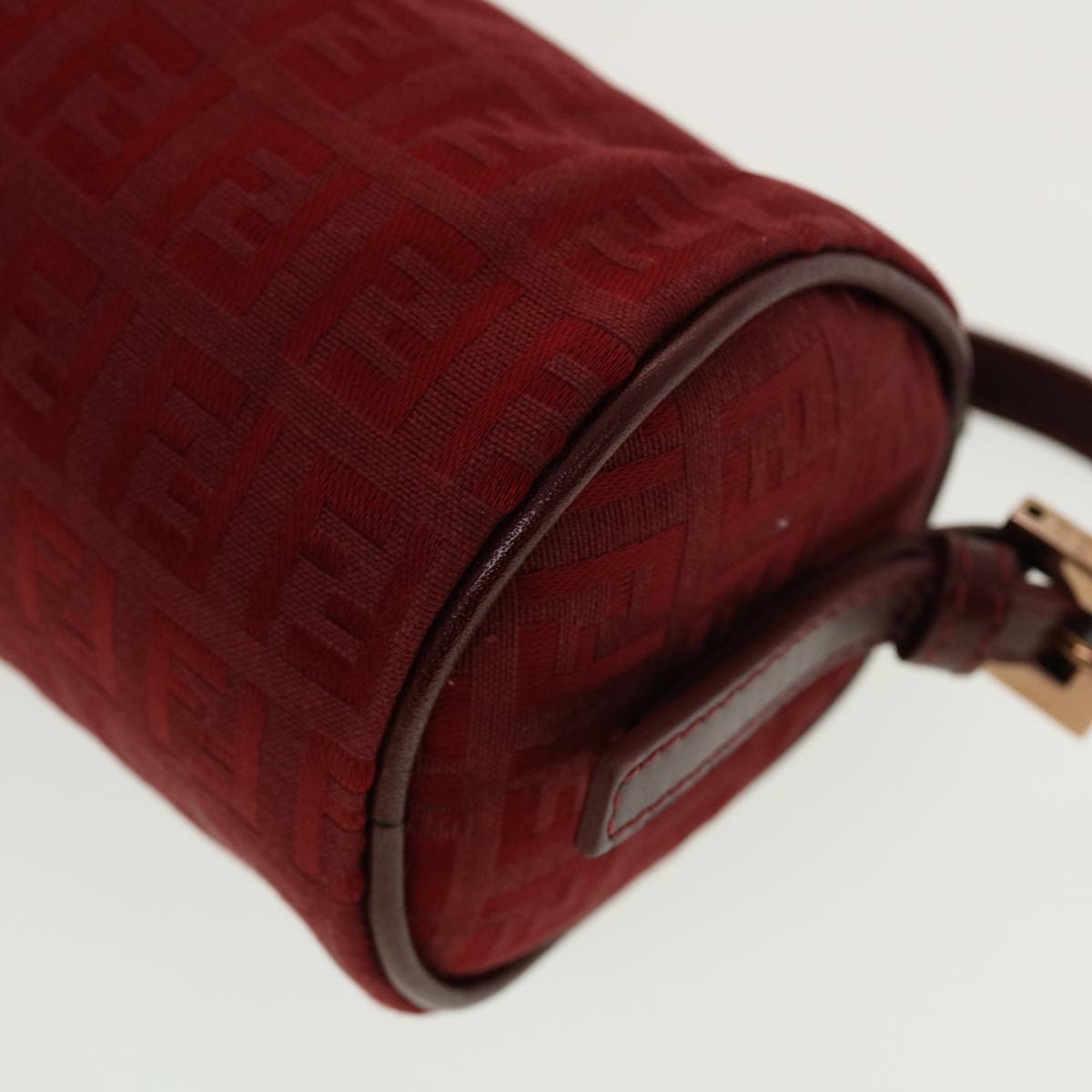 FENDI Zucchino Canvas Pouch Red Auth tb640