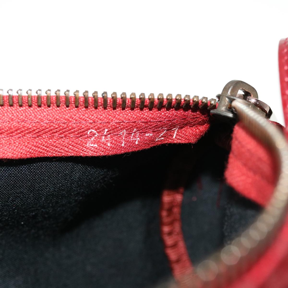 FENDI Zucchino Canvas Pouch Red Auth tb640