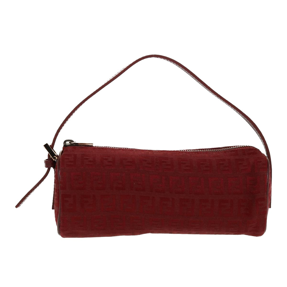 FENDI Zucchino Canvas Pouch Red Auth tb640