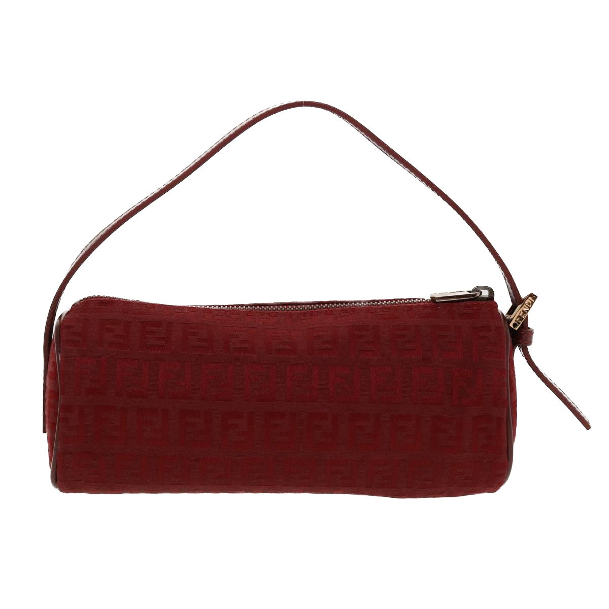 FENDI Zucchino Canvas Pouch Red Auth tb640