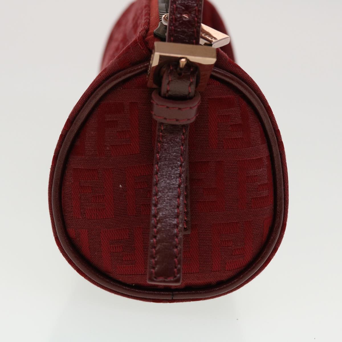 FENDI Zucchino Canvas Pouch Red Auth tb640