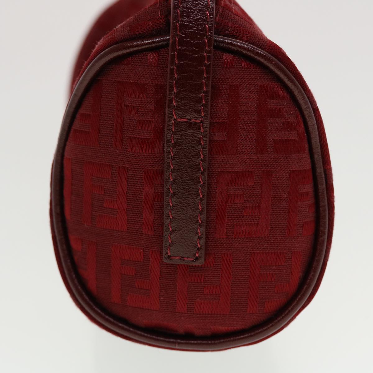 FENDI Zucchino Canvas Pouch Red Auth tb640