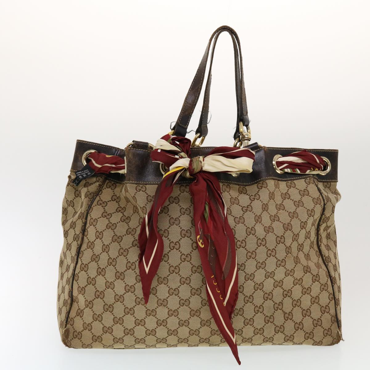 GUCCI GG Canvas Shoulder Bag PVC Leather 3Set Beige Auth tb650