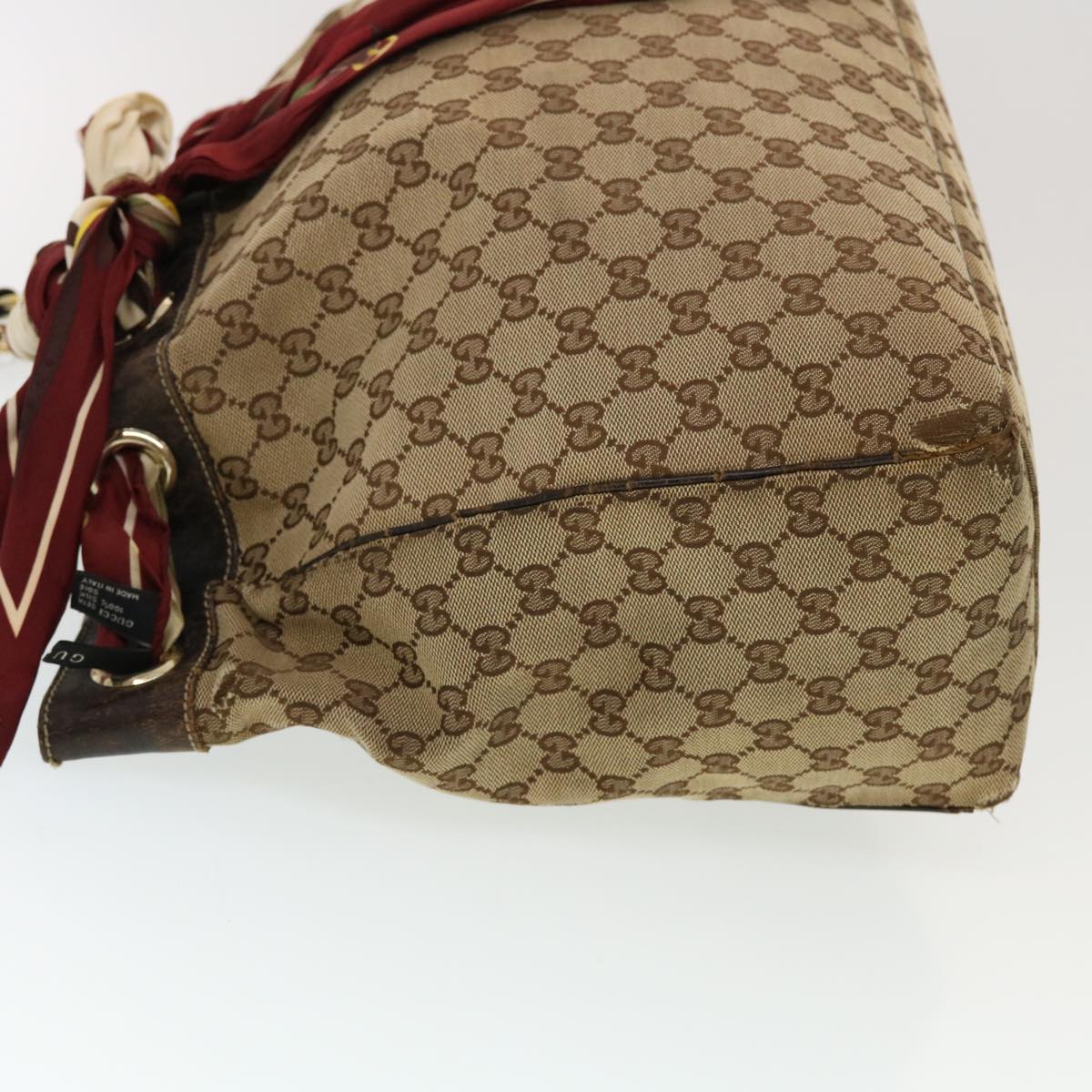 GUCCI GG Canvas Shoulder Bag PVC Leather 3Set Beige Auth tb650