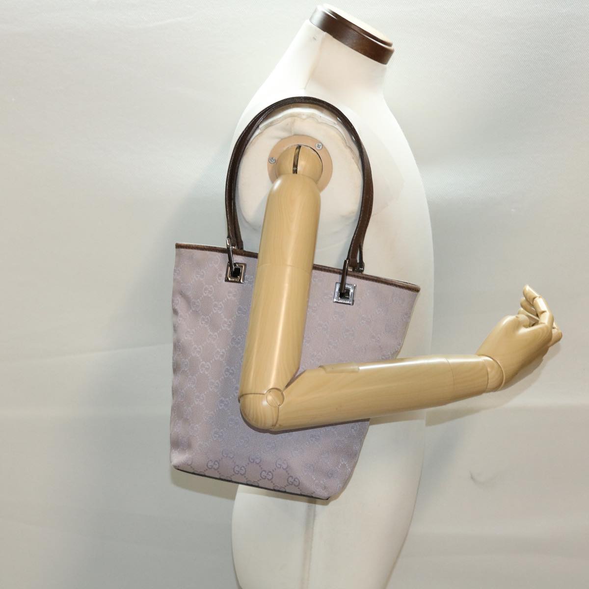 GUCCI GG Canvas Tote Bag Purple Brown 31244 Auth tb674