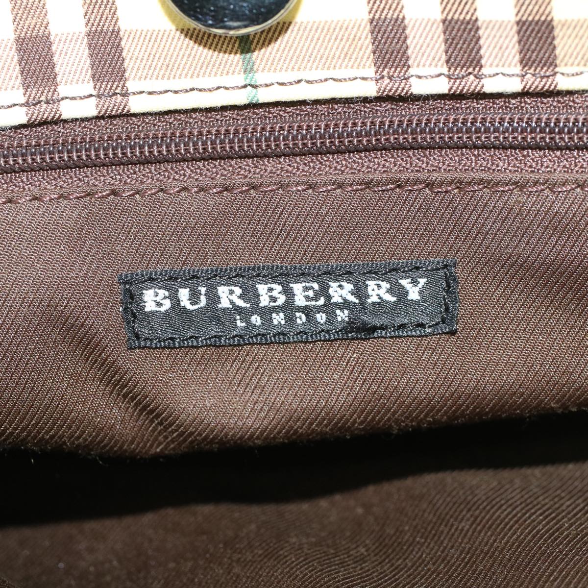 BURBERRY Nova Check Hand Bag Nylon Yellow Auth tb684