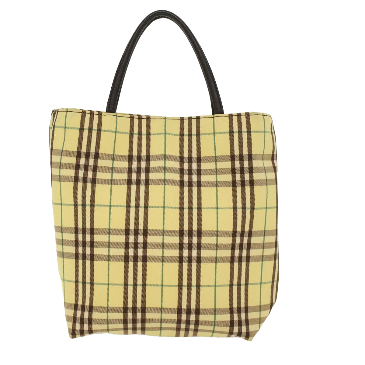 BURBERRY Nova Check Hand Bag Nylon Yellow Auth tb684