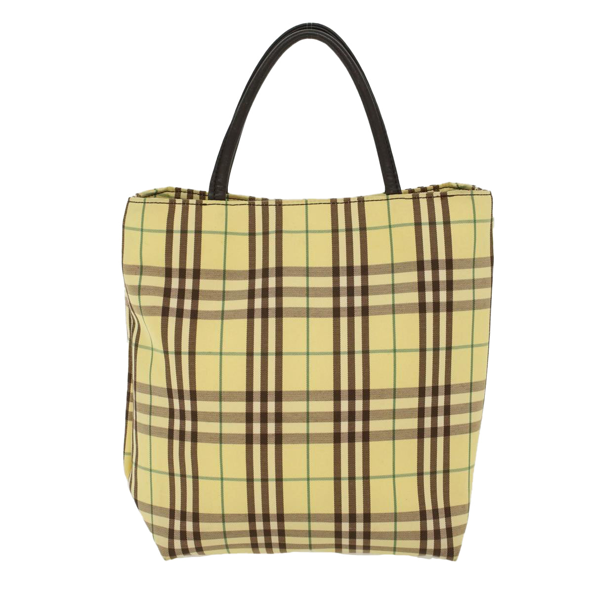 BURBERRY Nova Check Hand Bag Nylon Yellow Auth tb684 - 0