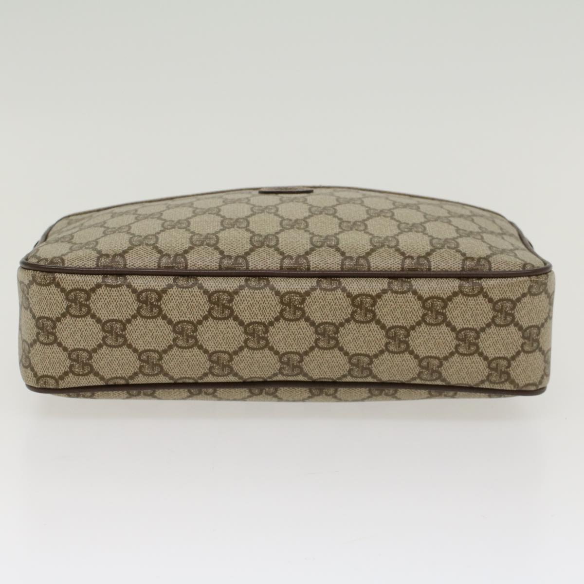 GUCCI GG Canvas Clutch Bag PVC Leather Beige Auth tb707