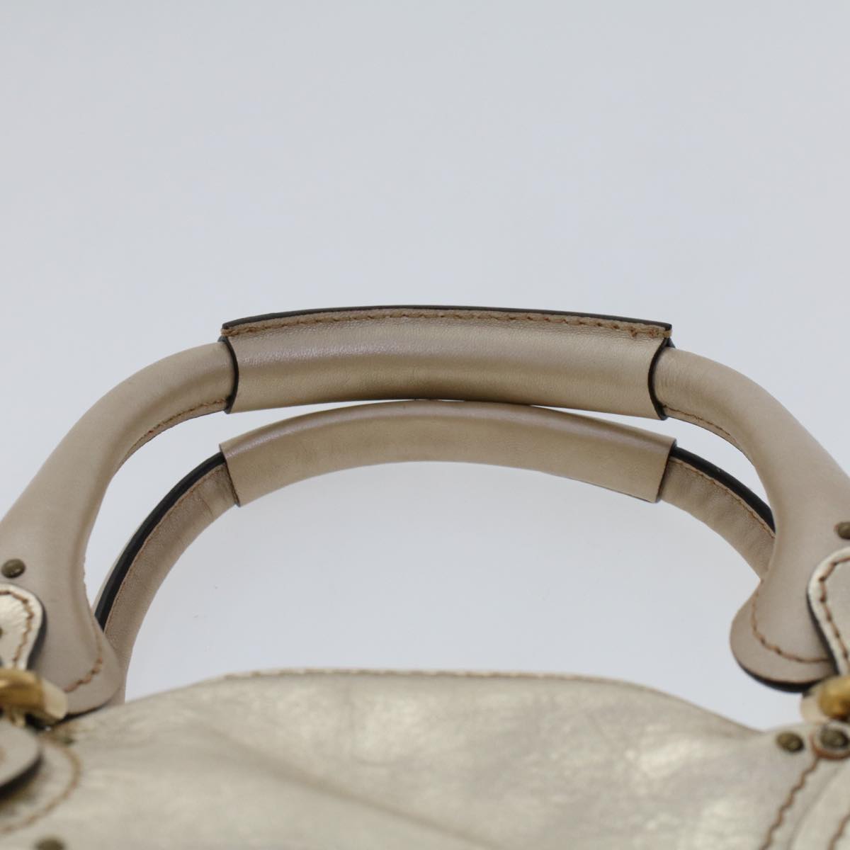 Chloe Paddington Hand Bag Leather Gold Tone Auth tb711