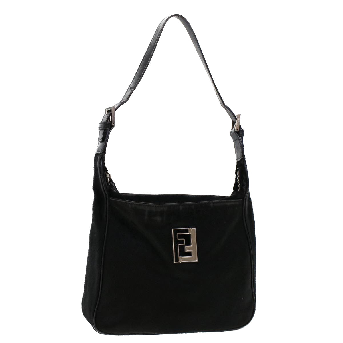 FENDI Shoulder Bag Harako leather Black Auth tb734