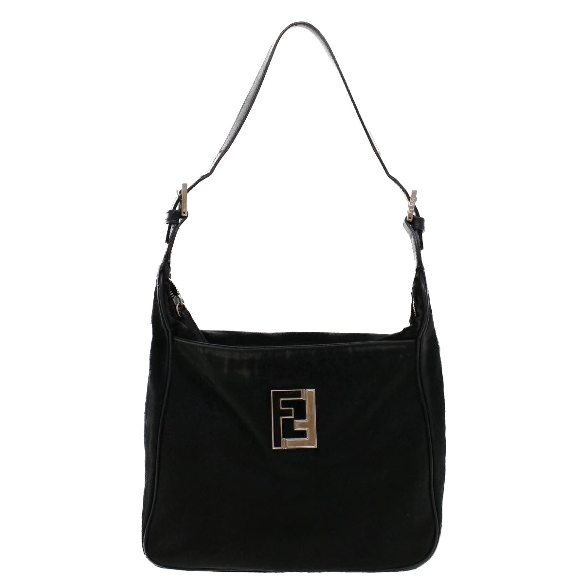 FENDI Shoulder Bag Harako leather Black Auth tb734