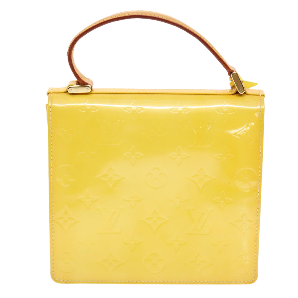 LOUIS VUITTON Monogram Vernis Spring Street Hand Bag Yellow M91068 LV Auth tb791 - 0