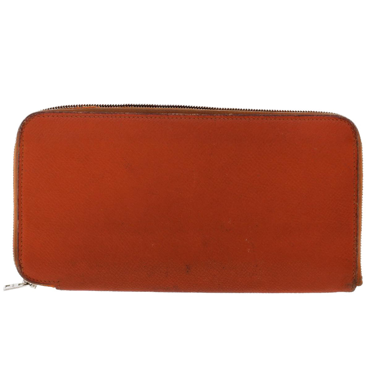HERMES Azap Wallet Leather Orange Auth tb854 - 0