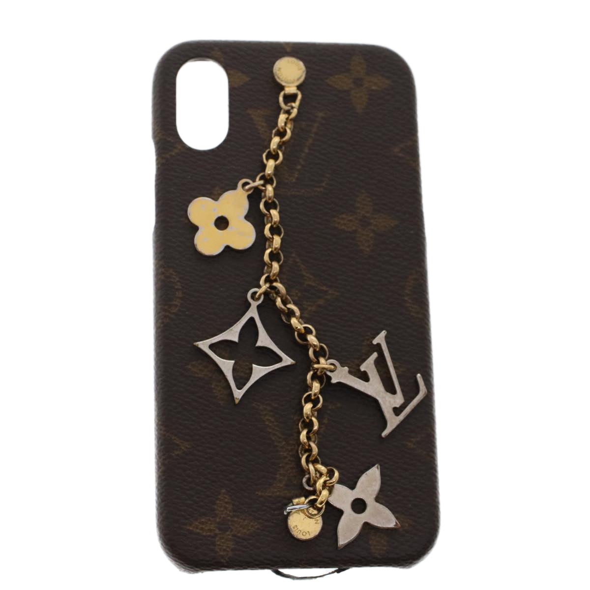 LOUIS VUITTON Monogram Bumper iPhone Case X/XS Gold M63899 LV Auth tb858