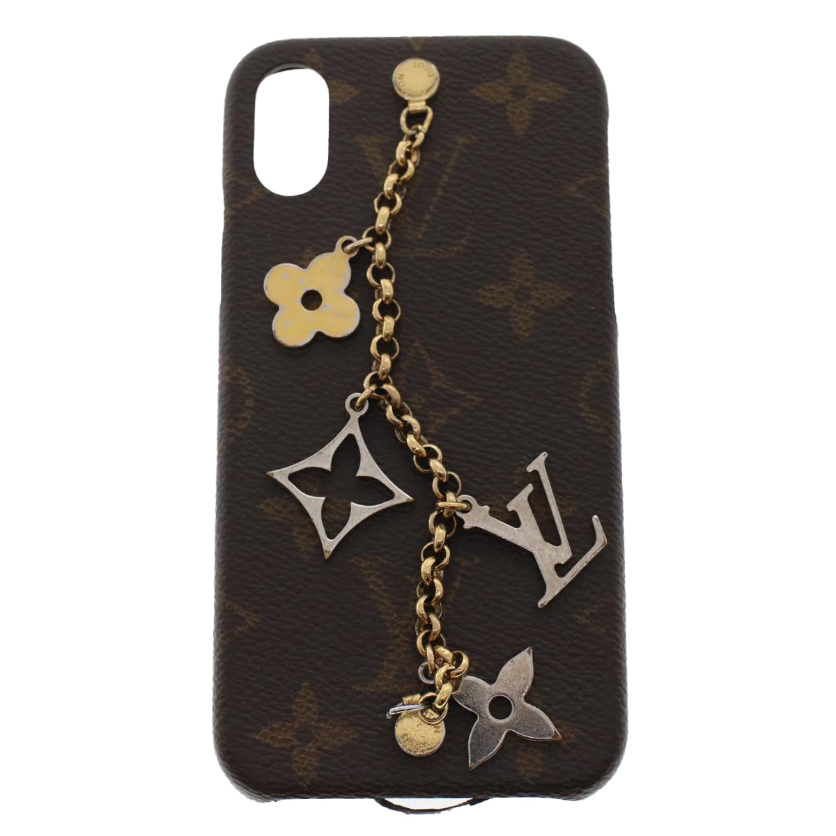 LOUIS VUITTON Monogram Bumper iPhone Case X/XS Gold M63899 LV Auth tb858