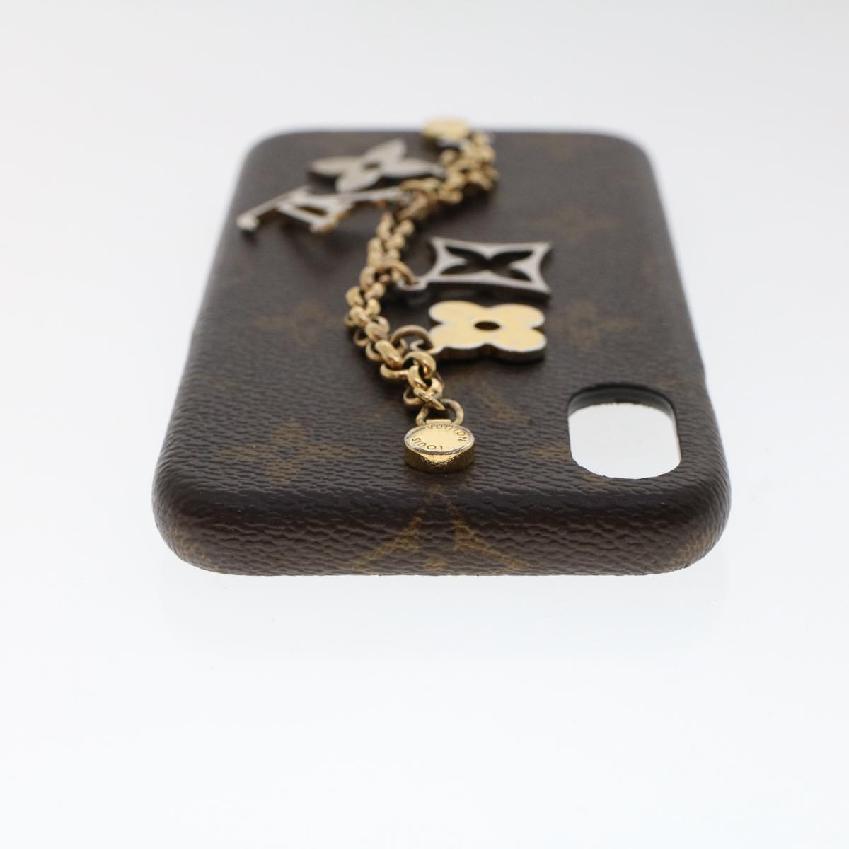 LOUIS VUITTON Monogram Bumper iPhone Case X/XS Gold M63899 LV Auth tb858