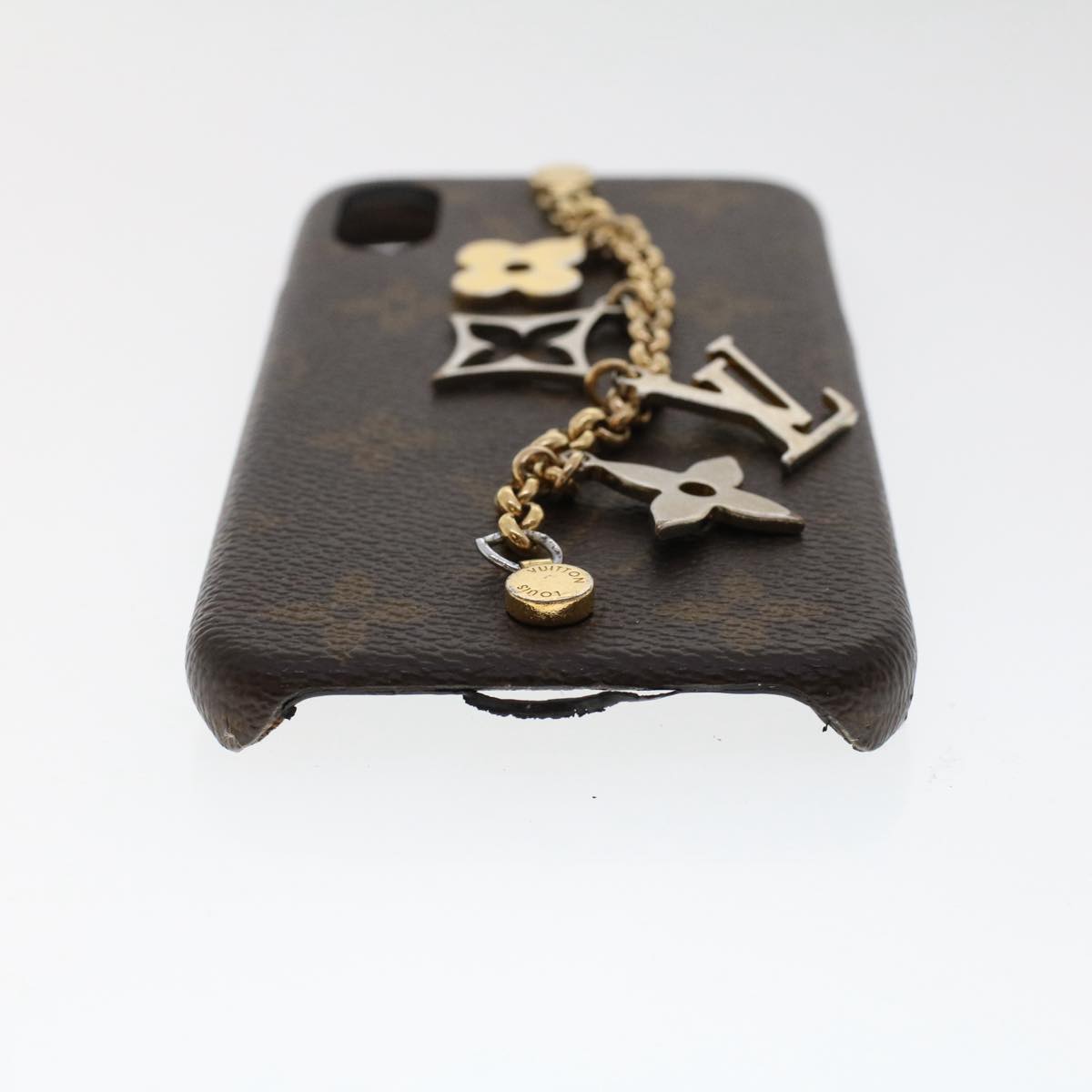 LOUIS VUITTON Monogram Bumper iPhone Case X/XS Gold M63899 LV Auth tb858