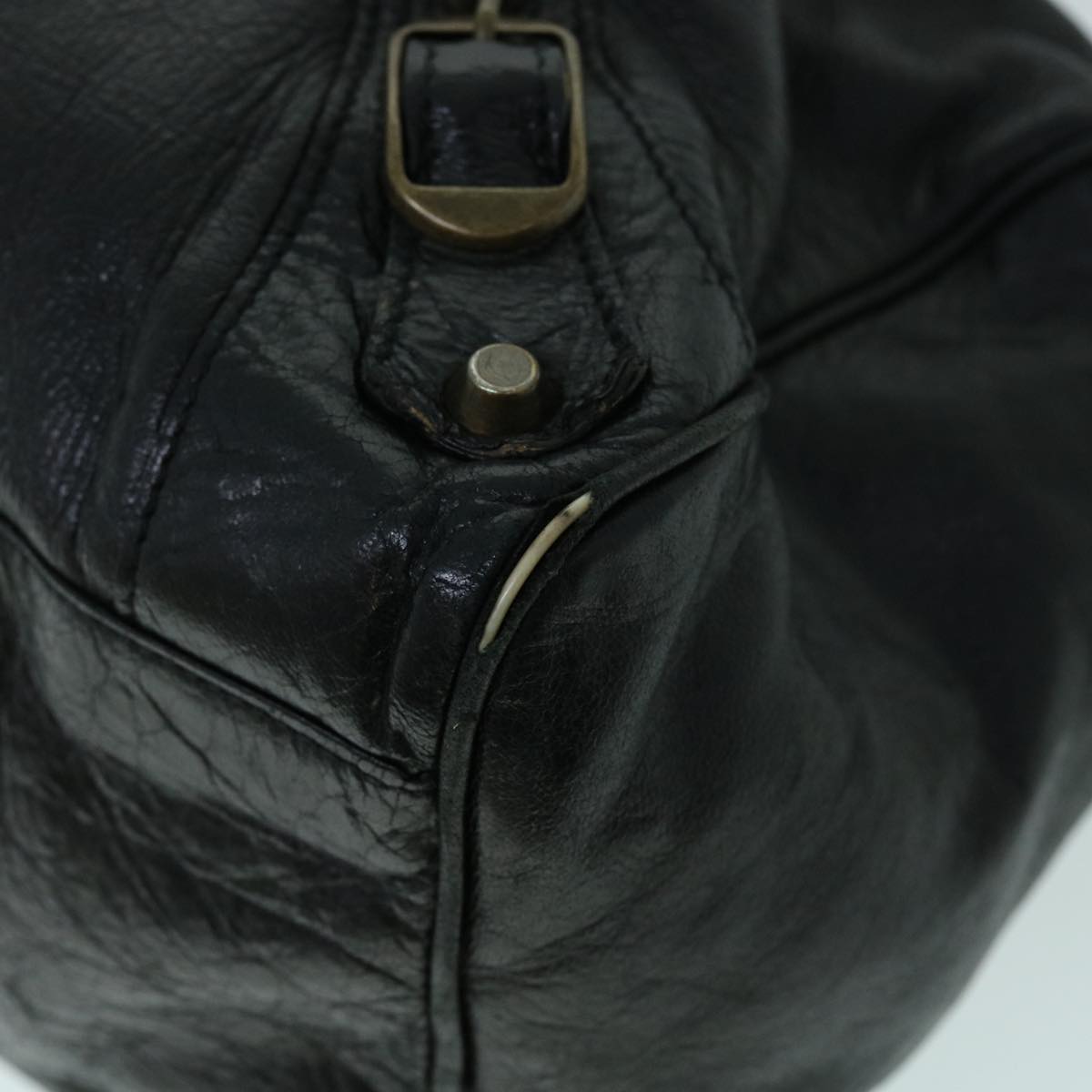 BALENCIAGA The Zizy Hand Bag Leather 2way Black 128523 Auth tb872