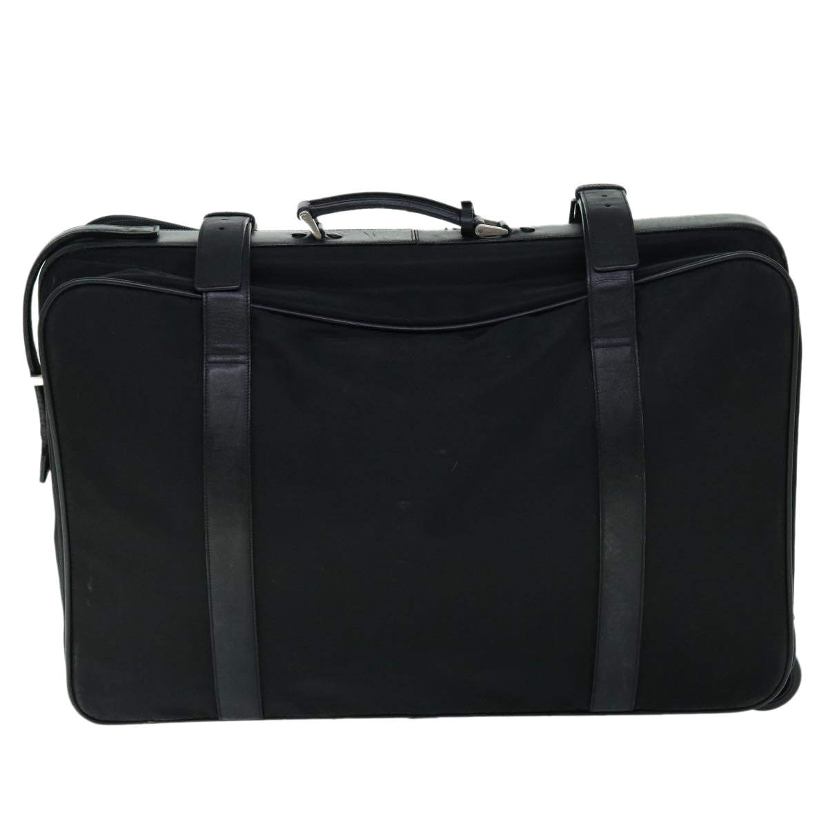 PRADA Travel carry suitcase Nylon Leather Black Auth tb901 - 0