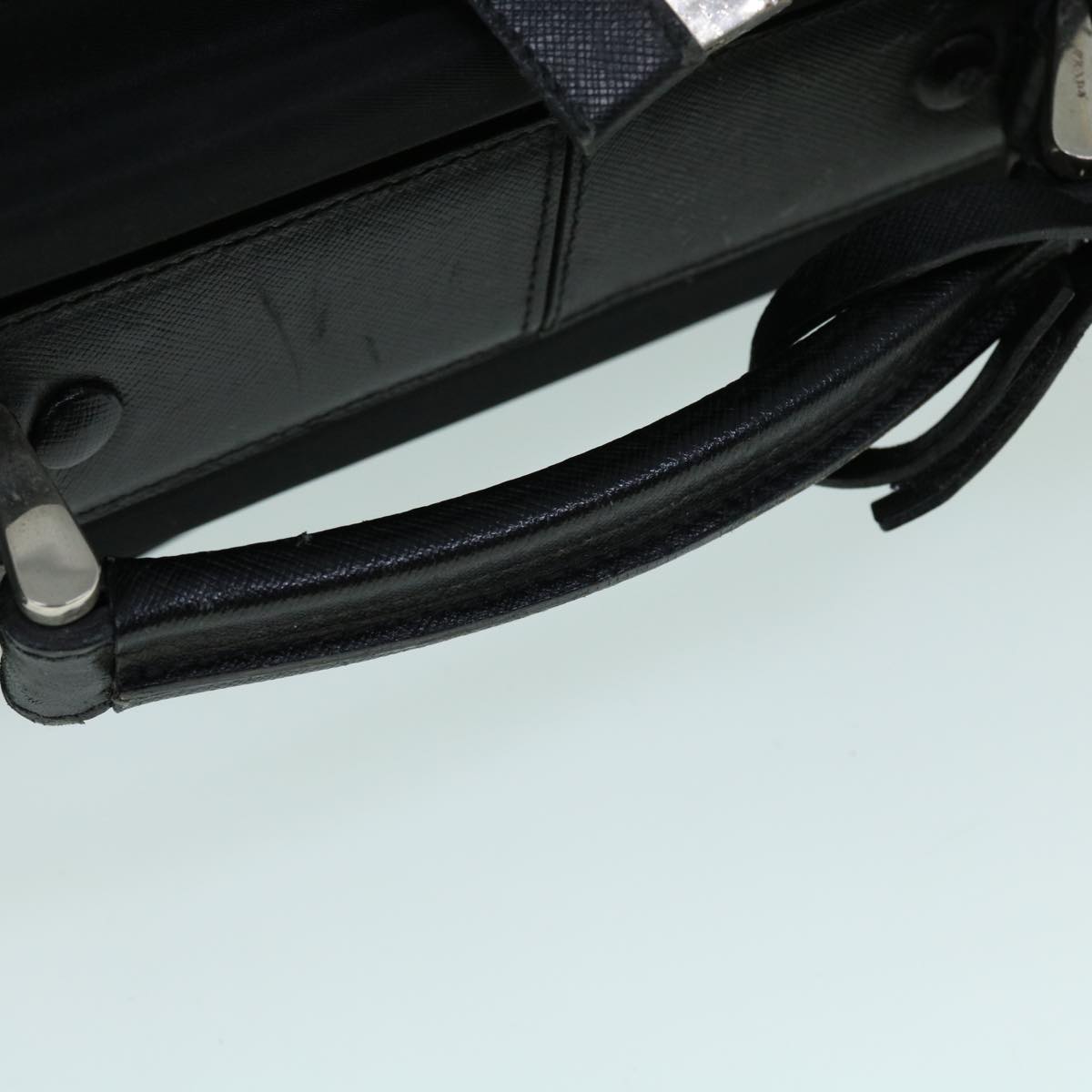 PRADA Travel carry suitcase Nylon Leather Black Auth tb901