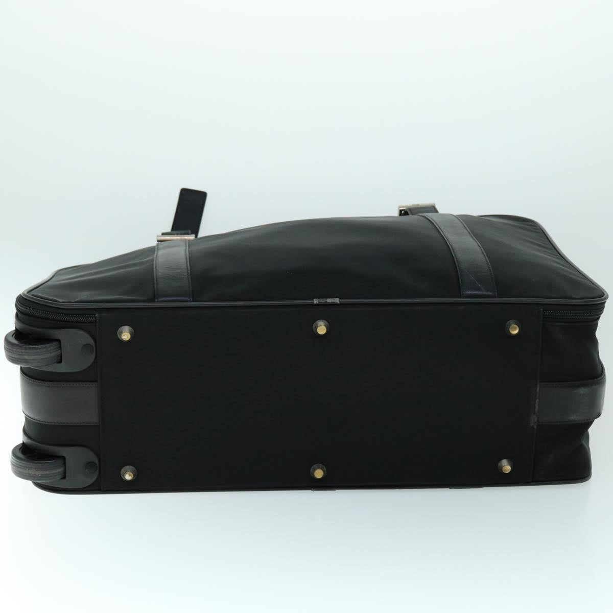 PRADA Travel carry suitcase Nylon Leather Black Auth tb901