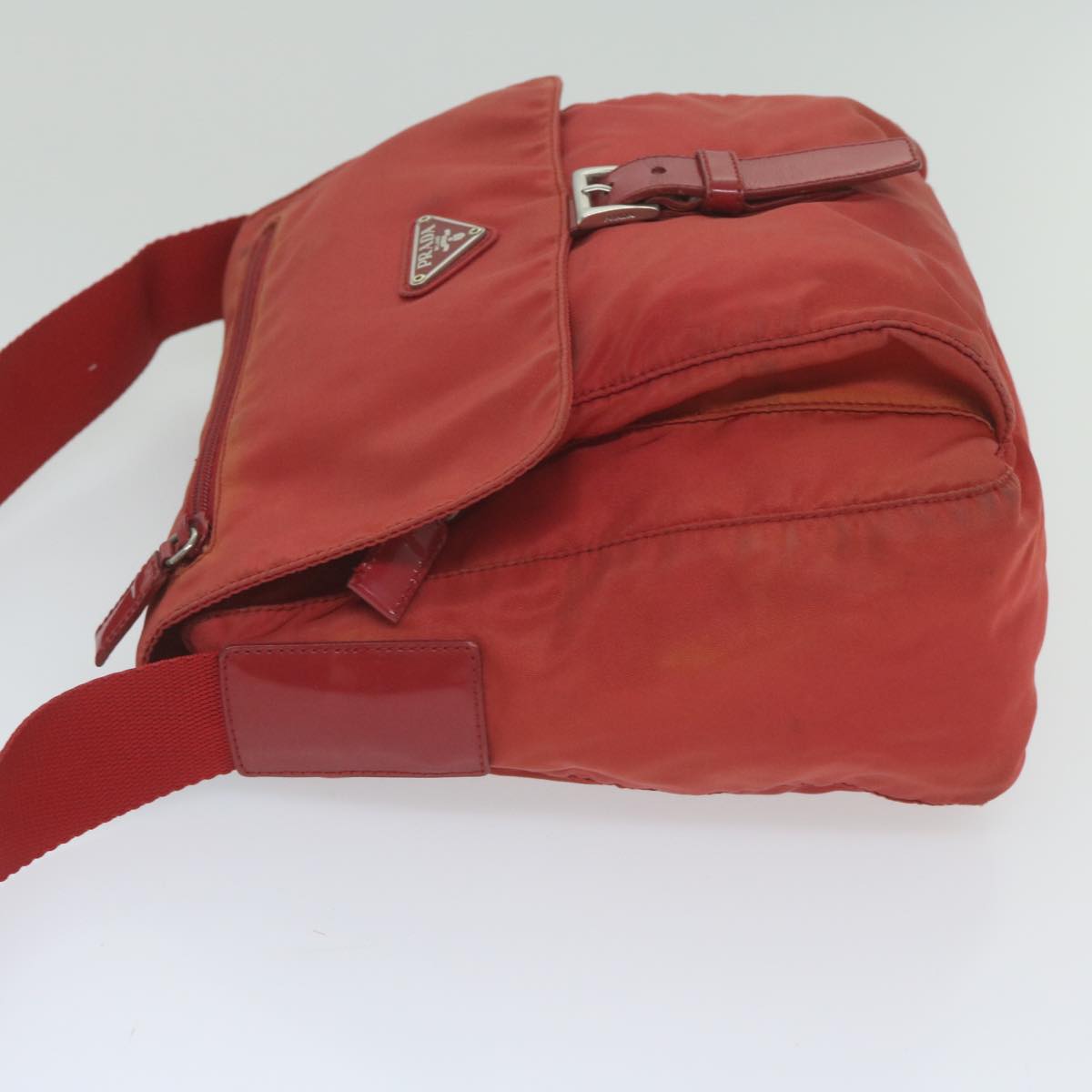 PRADA Shoulder Bag Nylon Red Auth tb920