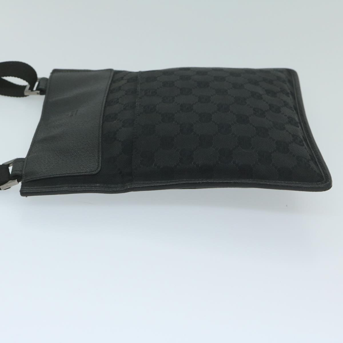 GUCCI GG Canvas Shoulder Bag Black 27639 Auth tb930