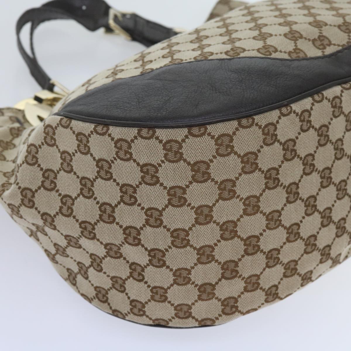 GUCCI GG Canvas Tote Bag Beige 203504 Auth tb972