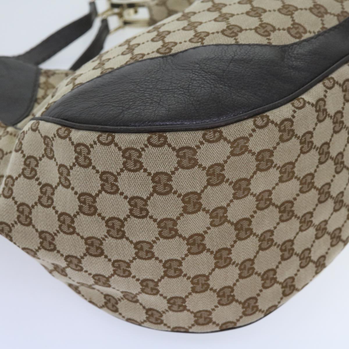 GUCCI GG Canvas Tote Bag Beige 203504 Auth tb972