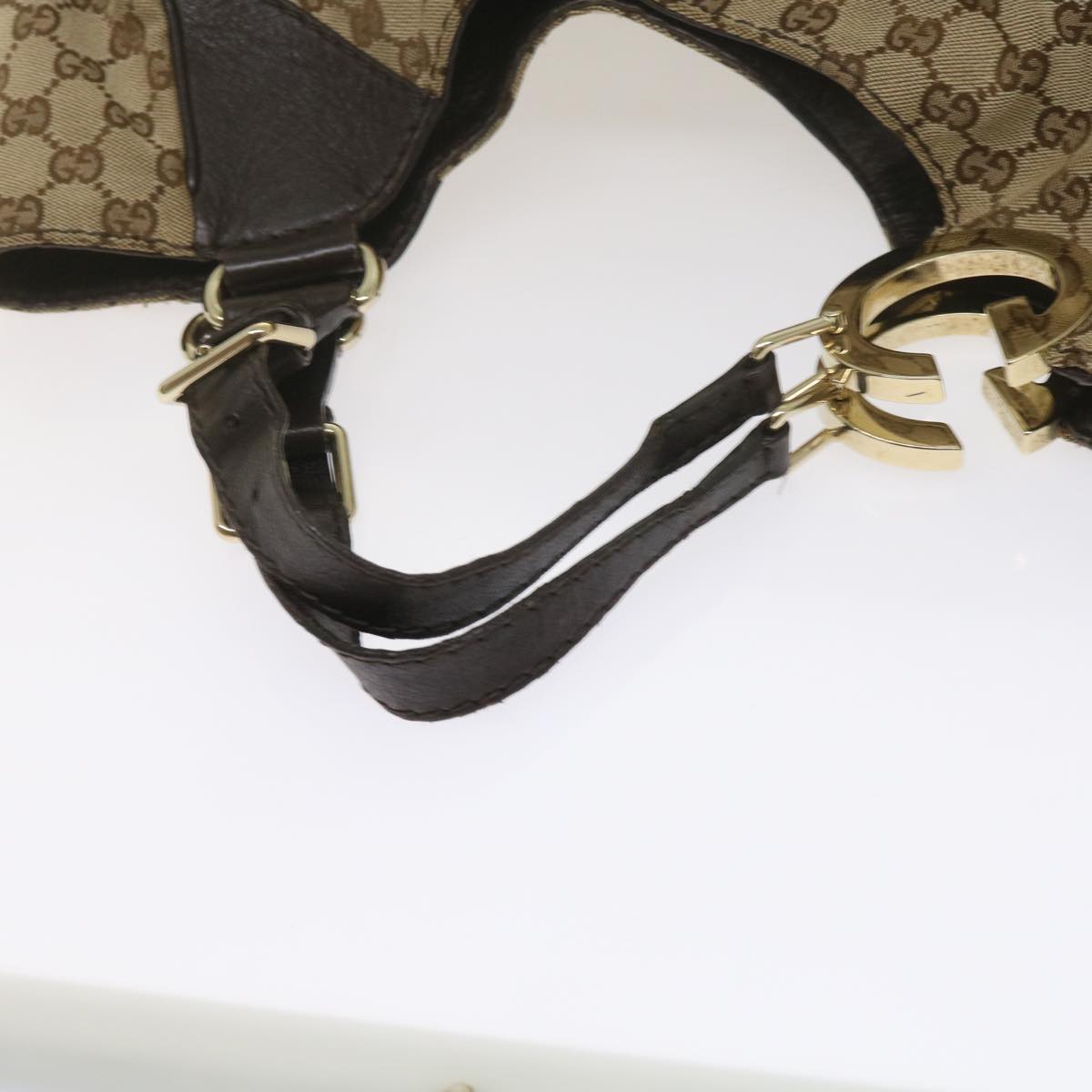 GUCCI GG Canvas Tote Bag Beige 203504 Auth tb972