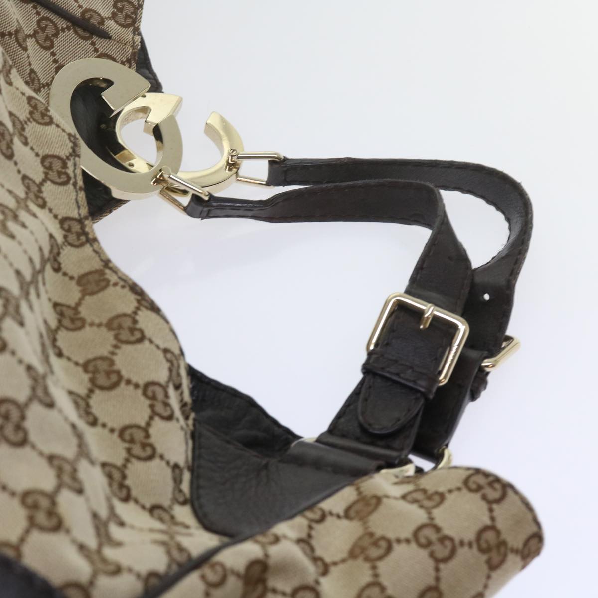 GUCCI GG Canvas Tote Bag Beige 203504 Auth tb972