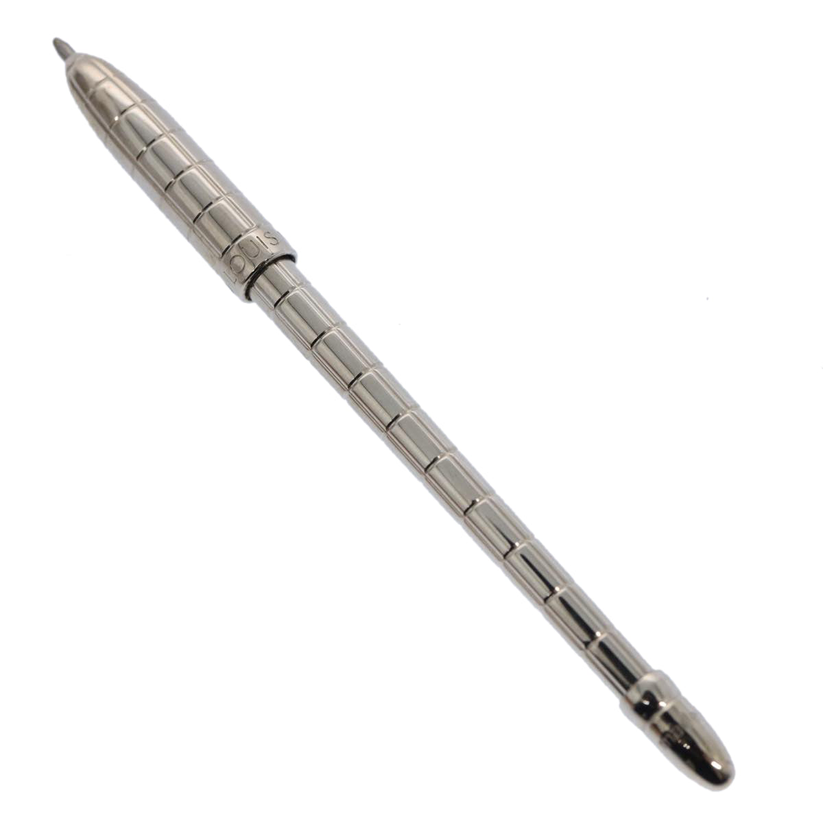 LOUIS VUITTON Ballpoint Pen Silver LV Auth tb979