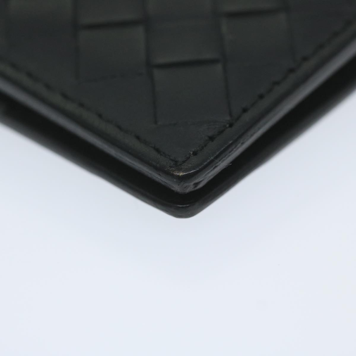 BOTTEGAVENETA INTRECCIATO Long Wallet Leather Black Auth tb990