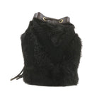 LOUIS VUITTON V line Shoulder Bag fur Black LV Auth th1021-2
