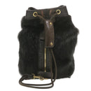 LOUIS VUITTON V line Shoulder Bag fur Black LV Auth th1021-3