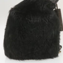 LOUIS VUITTON V line Shoulder Bag fur Black LV Auth th1021-5
