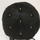 LOUIS VUITTON V line Shoulder Bag fur Black LV Auth th1021-8