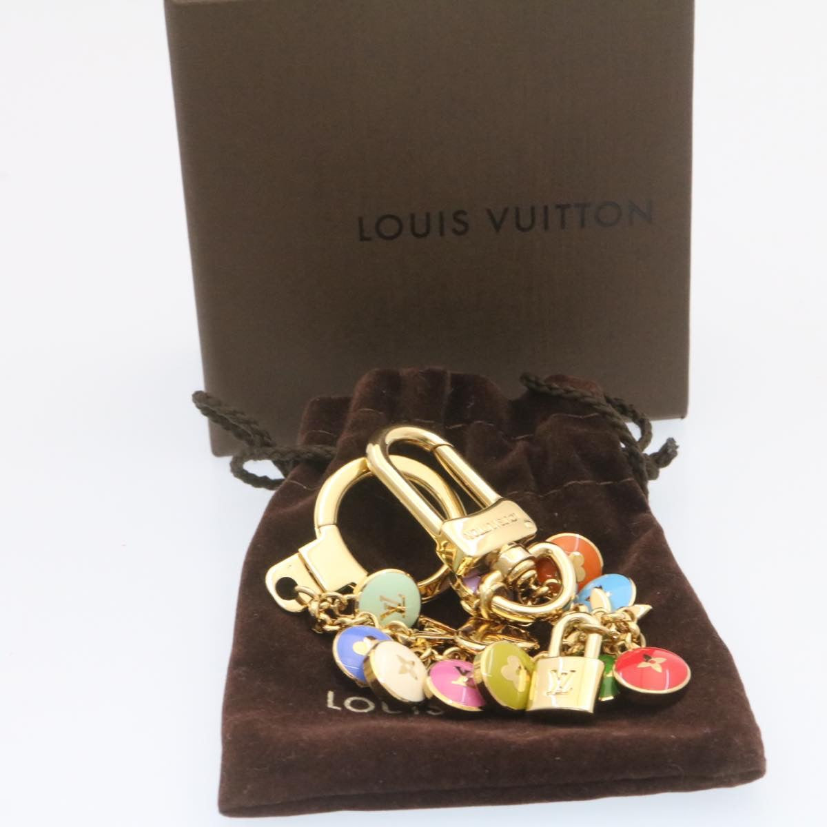 LOUIS VUITTON Porte Cles Cianne Pastilles Bag Charm Chain M65386 LV Auth th1680