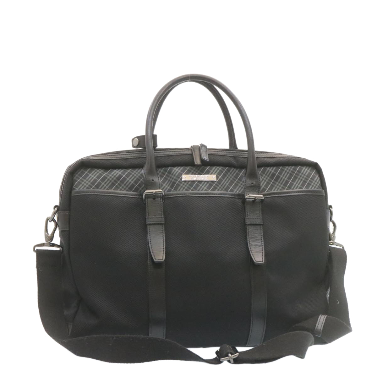 BURBERRY Black label Business Bag Nylon 2Way Black Auth th2142