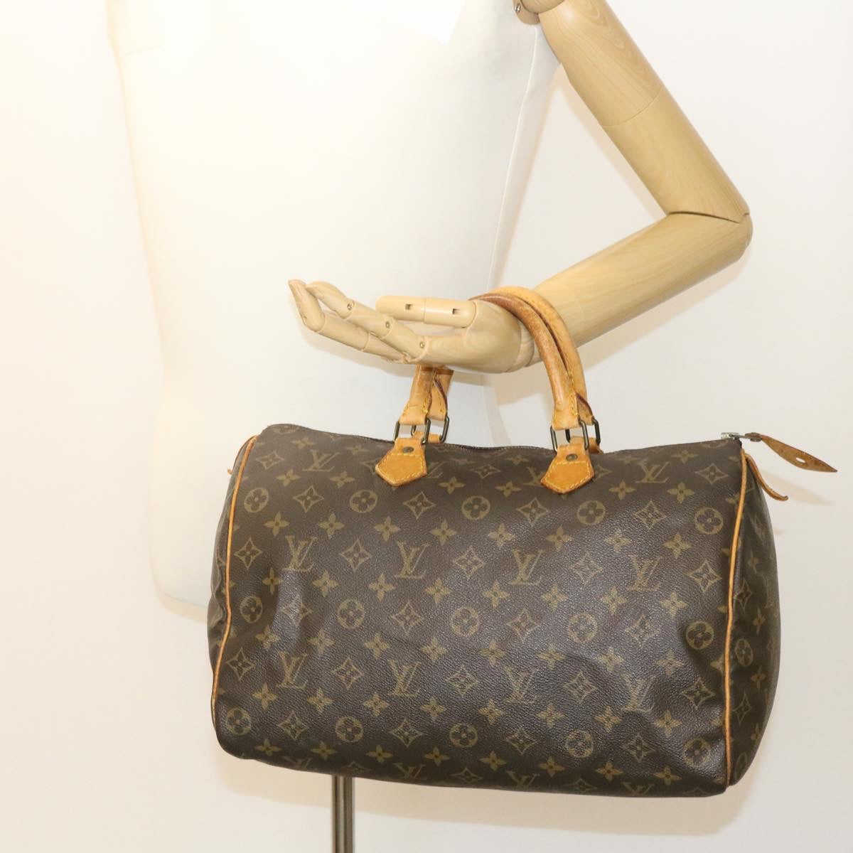 LOUIS VUITTON Monogram Speedy 35 Hand Bag M41524 LV Auth th2156